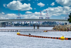 Floating Debris Barriers in Harbor